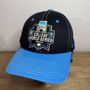 NCAA 2016 Mens College World Series CWS Omaha Hat Snapback Cap Black Teal EUC